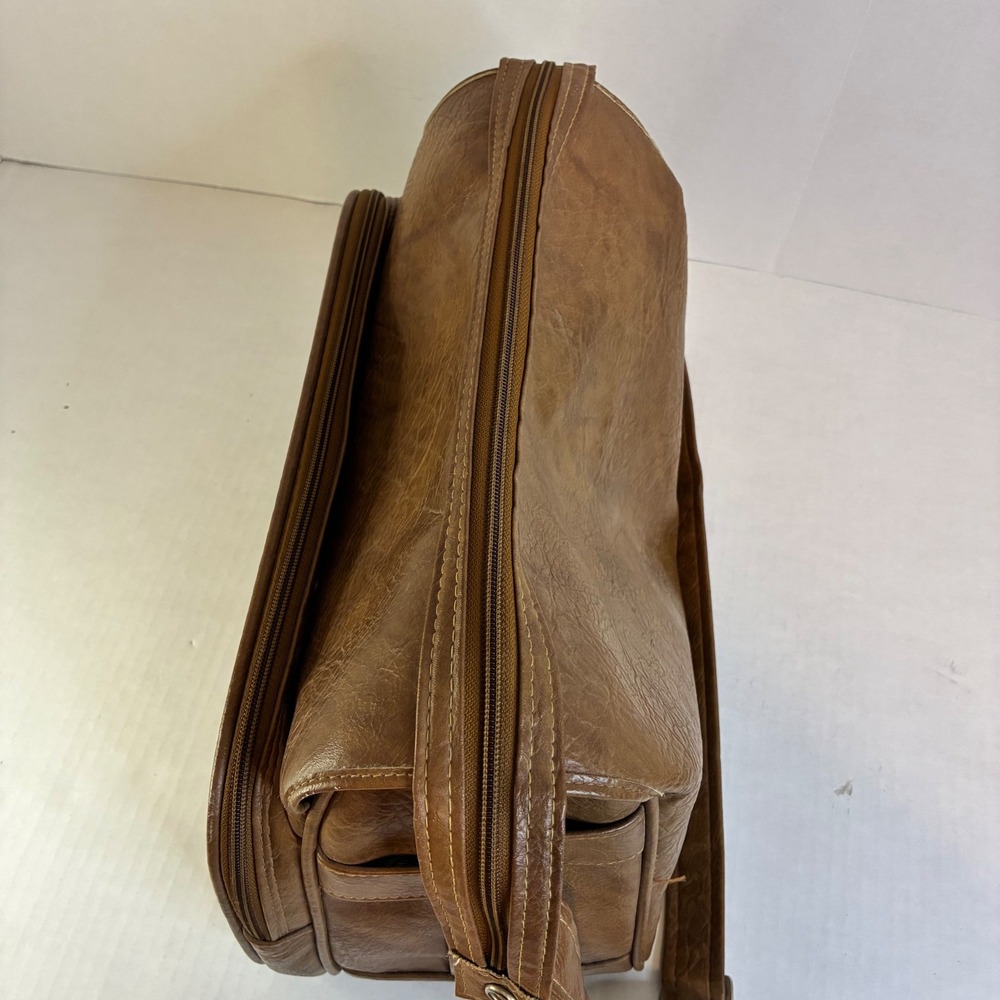 Samsonite Silhouette II Vintage Brown Faux Leather Messenger Bag Carry On Mens - Picture 14 of 16